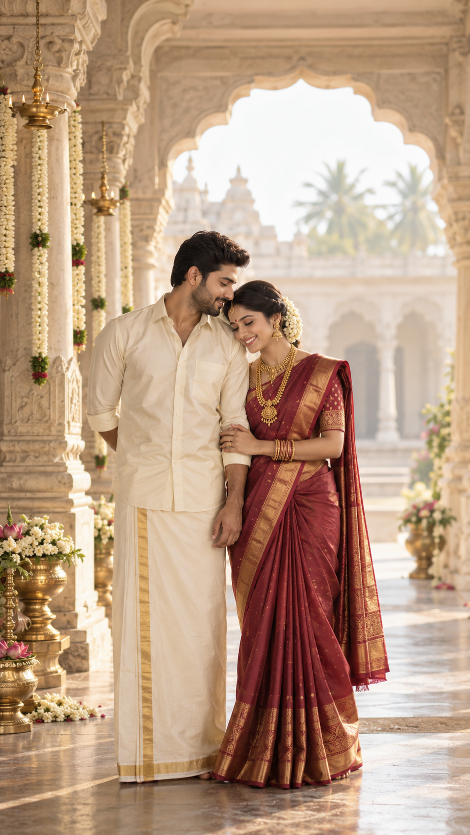 Arjun and Meera sharing a quiet wedding moment